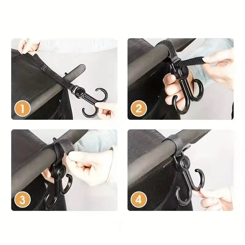 Universal Stroller & Wheelchair Hanging Bag Hooks - Durable Multi-Purpose Organizer for Diaper Bags, Groceries & Shopping - Perfect for Parents, Caregivers & Travelers