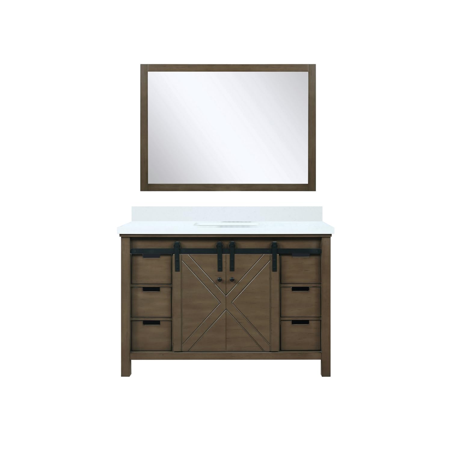 Rustic Brown Bathroom Vanity Set - 48