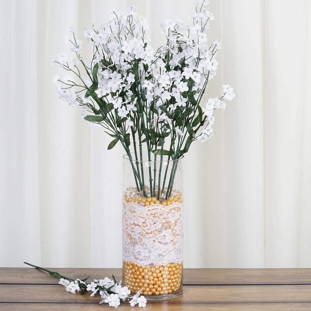12 Pack Silk Baby's Breath Bushes - Realistic Artificial Gypsophila Flowers for Wedding Decor, Home Centerpieces, and Floral Arrangements - Perfect for DIY Crafts, Bridal Bouquets, and Tabletop Displays