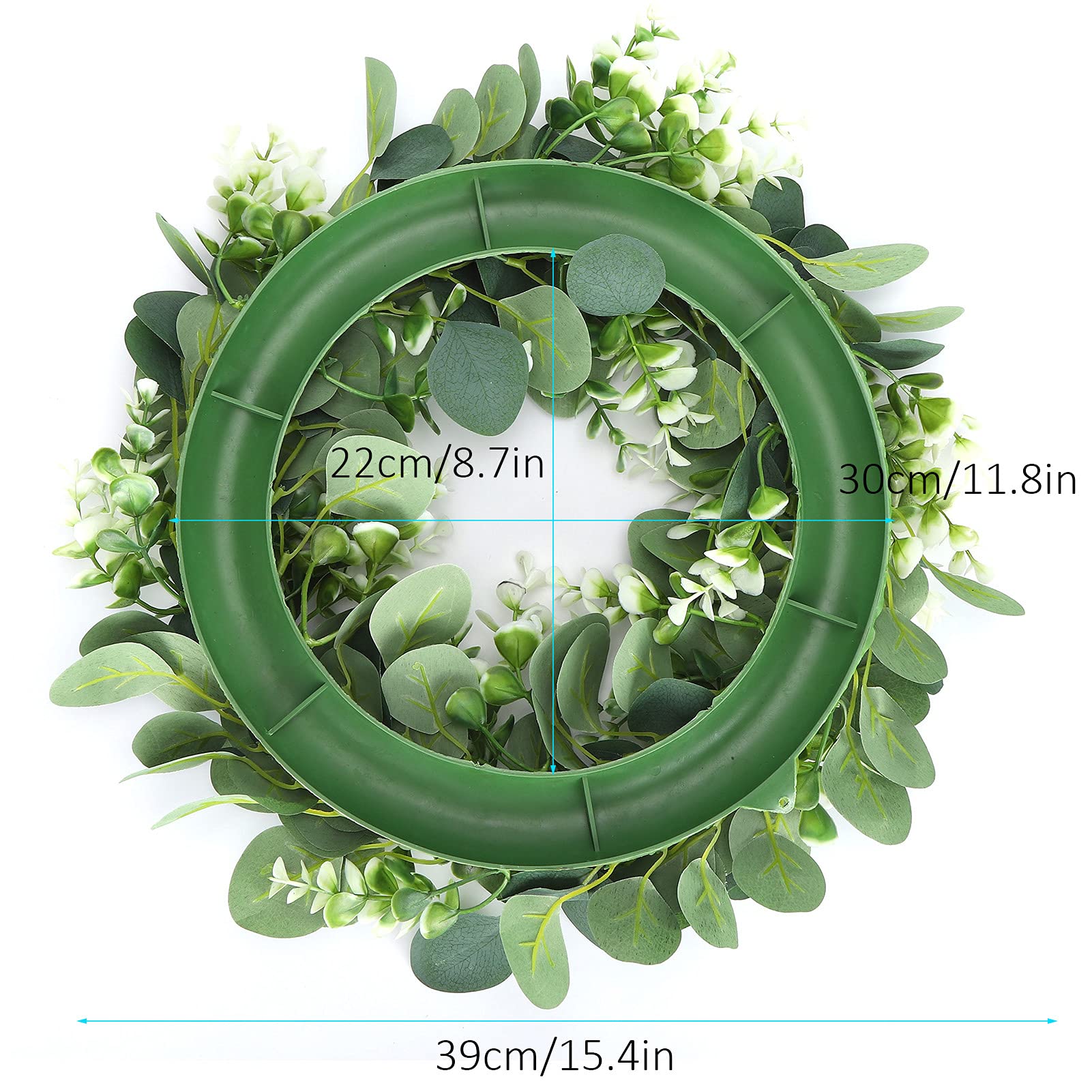 Belupai Artificial Eucalyptus Wreath - 24 Inch Green Leaf Wreath for Spring Summer Decor | Farmhouse, Window, Porch, Patio & Garden Decoration | Perfect Housewarming Gift for Home & Wedding Decor