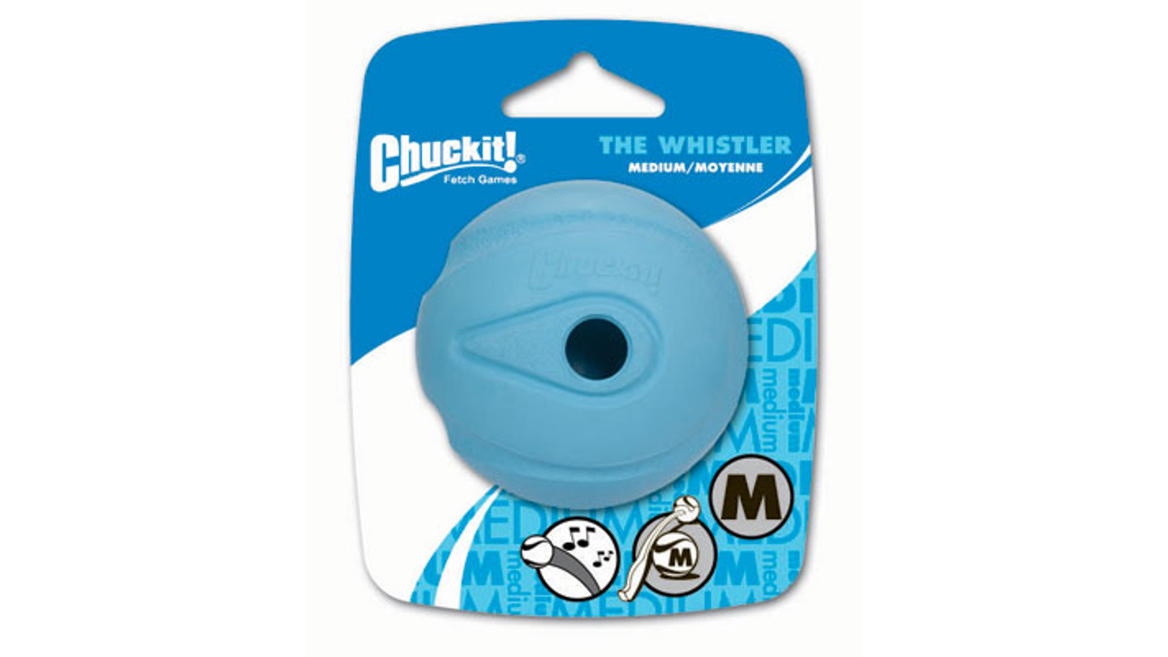 ChuckIt! Whistler Ball - Durable Dog Fetch Toy with Built-in Whistle for Outdoor Play, Training & Exercise - Perfect for Beach, Park & Backyard Fun