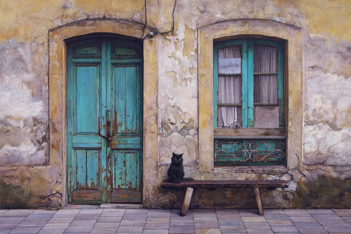 Black Cat Gallery Wrap Canvas Art - Handmade Stretched Canvas Wall Decor for Home, Office & Gifts - Perfect for Halloween, Gothic & Pet Lover Decorations