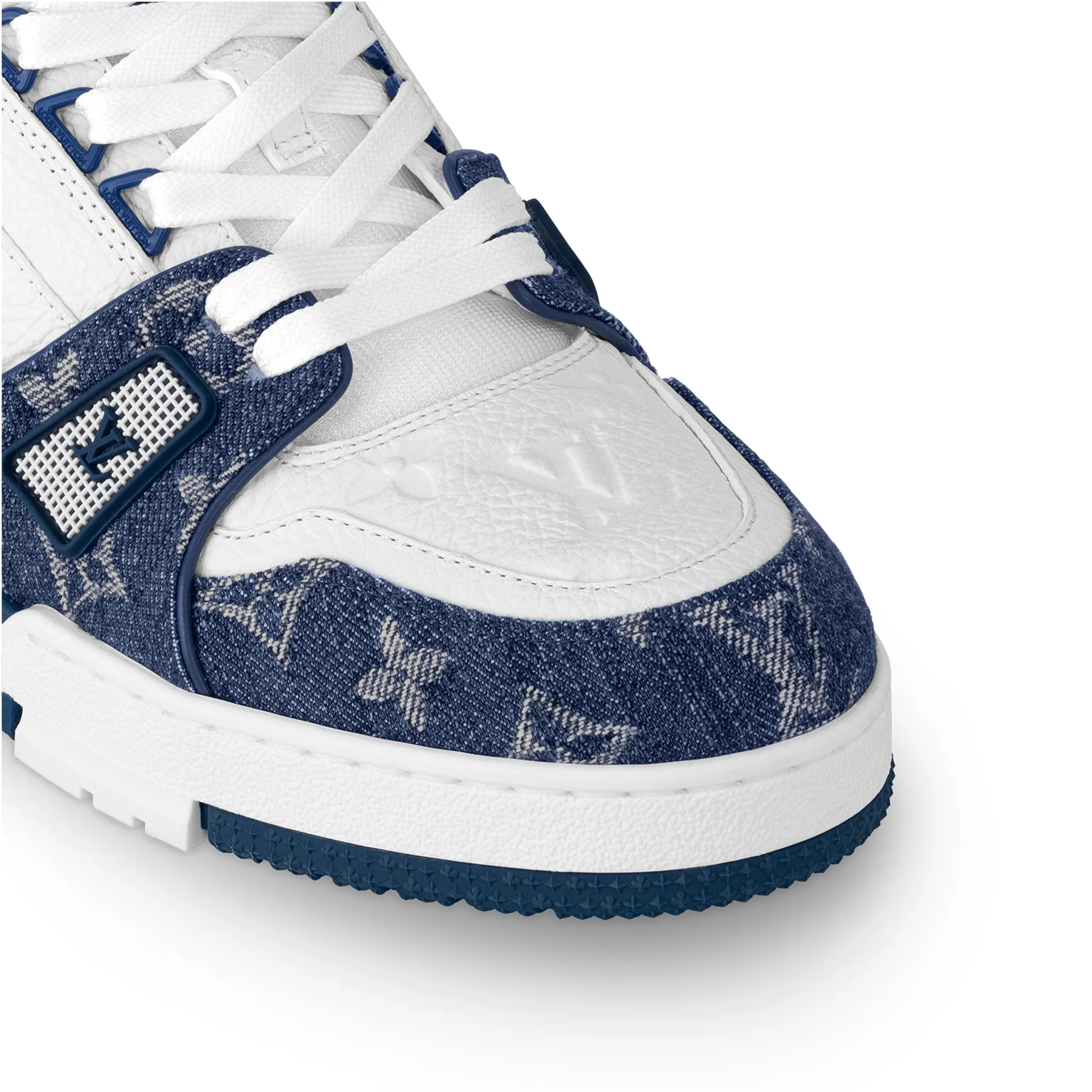 Louis Vuitton LV Monogram Blue Denim Sneakers for Men - Luxury Designer Casual Shoes for Everyday Wear & Street Style Fashion