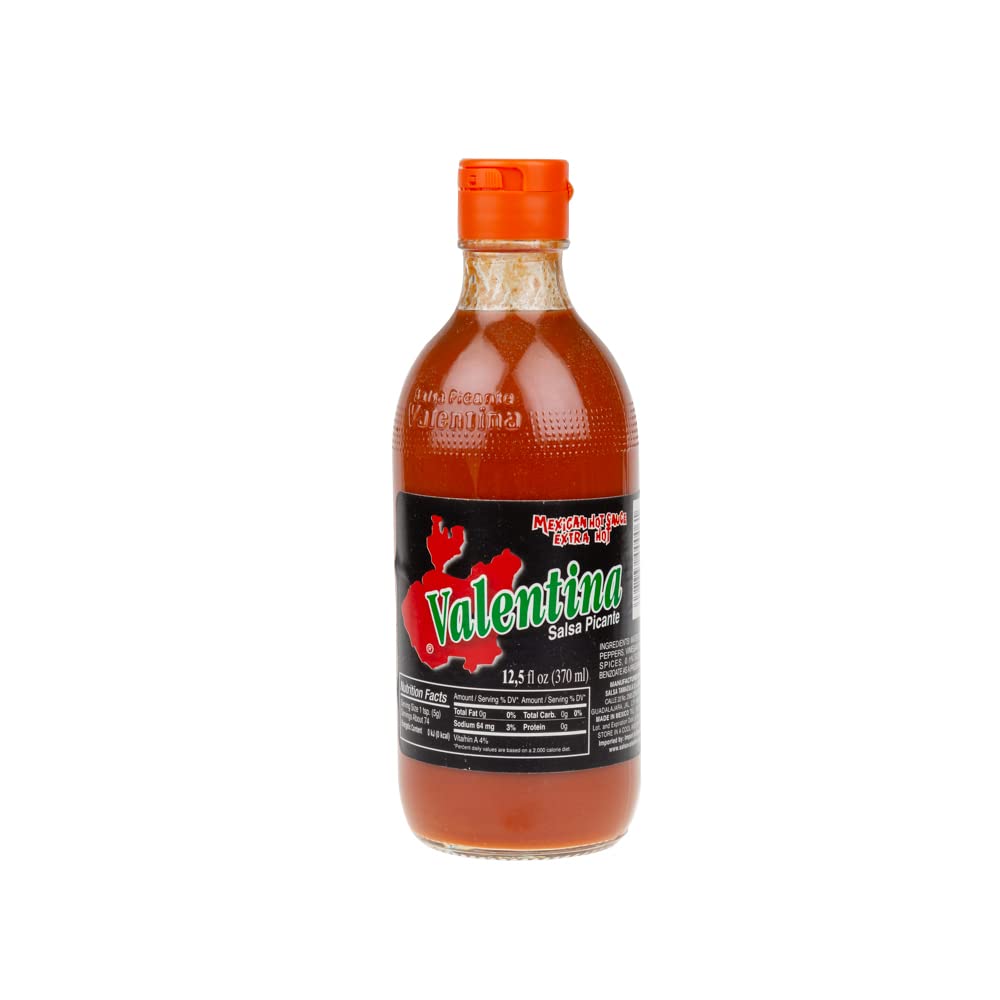 Ao Brds Valentina Extra Hot Salsa Picante Sauce - 12.5 Fl Oz (370ml) | Authentic Mexican Hot Sauce for Tacos, Wings & Snacks | Spicy Condiment for Cooking, Grilling & Dipping