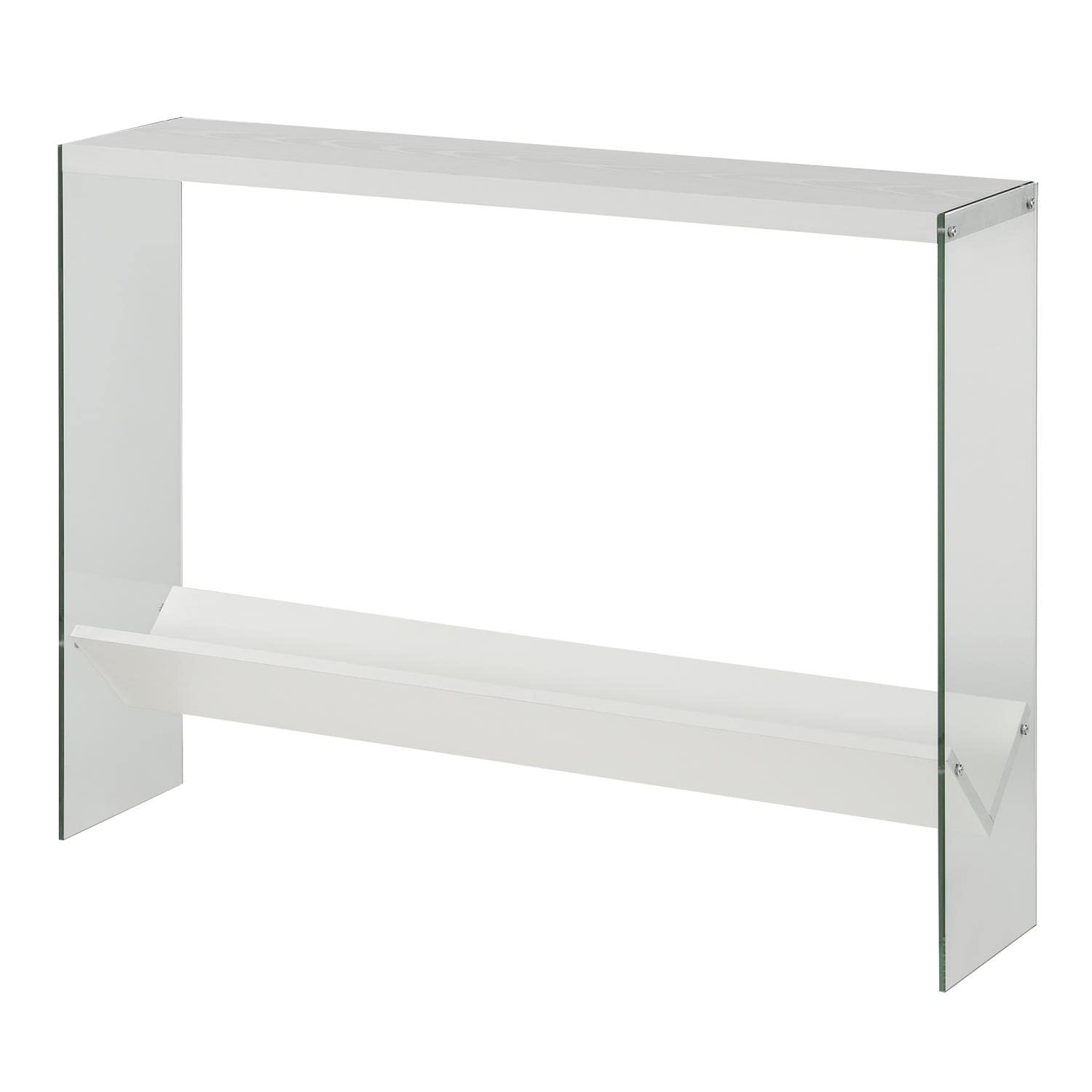 Modern White Glass Console Table 42
