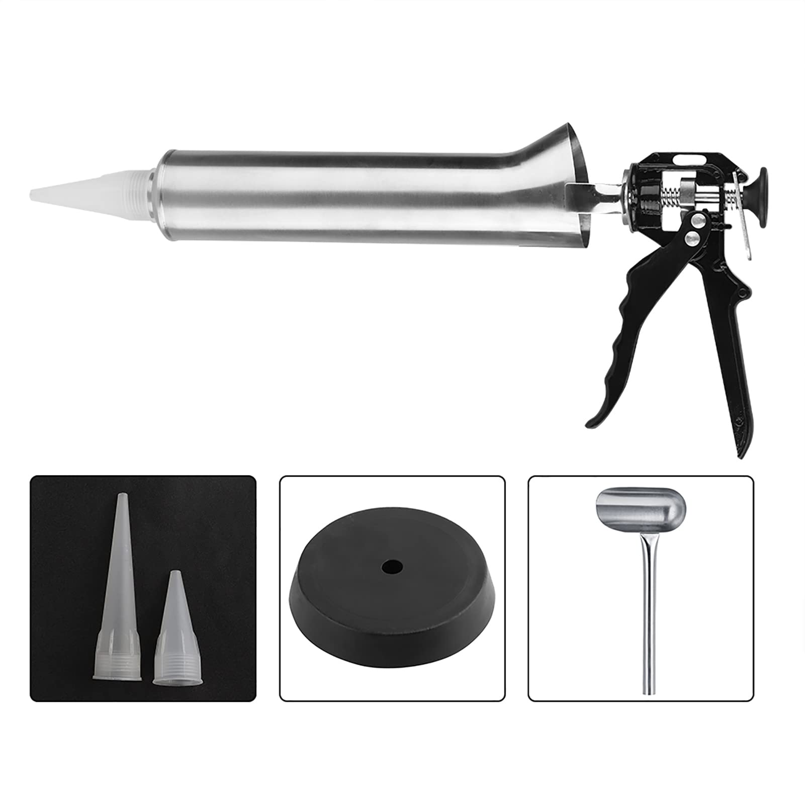 Stainless Steel Grouting Gun for Ceramic Tiles - Heavy Duty Caulking Tool for Mortar, Cement, Lime & Joint Sealer - Perfect for Home Renovation & DIY Tile Projects