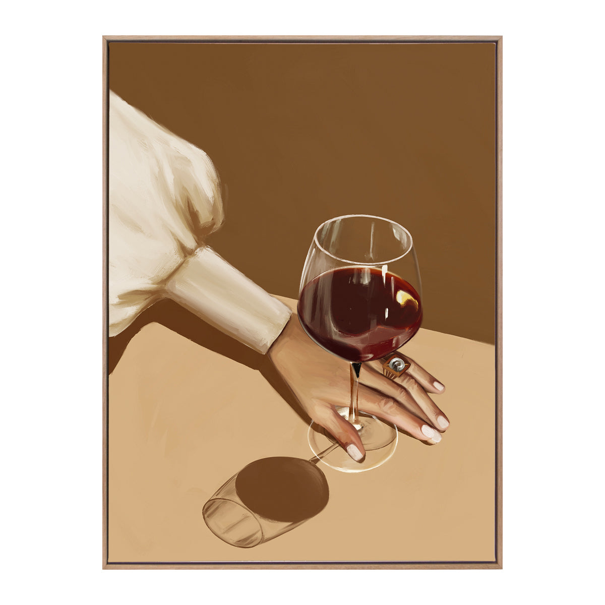 Shiraz Wine Glass Portrait Art Print - Elegant Wall Decor for Dining Room, Bar & Home Office