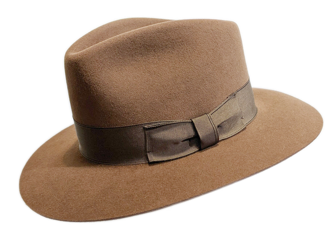Stylish Magill 'Jonesy' Prestige Fur Felt Coffee Fedora Hat for Men - Vintage Fashion Accessory for Outdoor Events, Weddings & Casual Wear