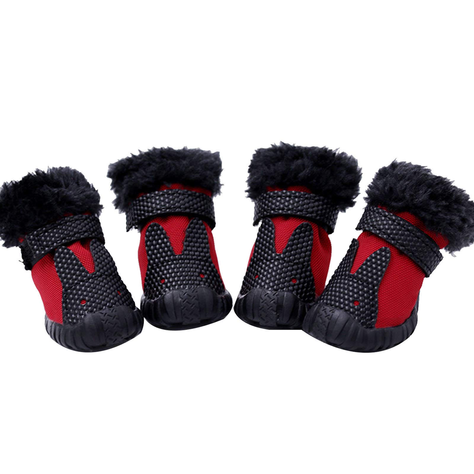 **Warm Winter Dog Boots - Anti-Slip Snow Shoes for Small Dogs | Waterproof Paw Protectors for Cold Weather | 4-Piece Set for Outdoor Walking & Snow Adventures**