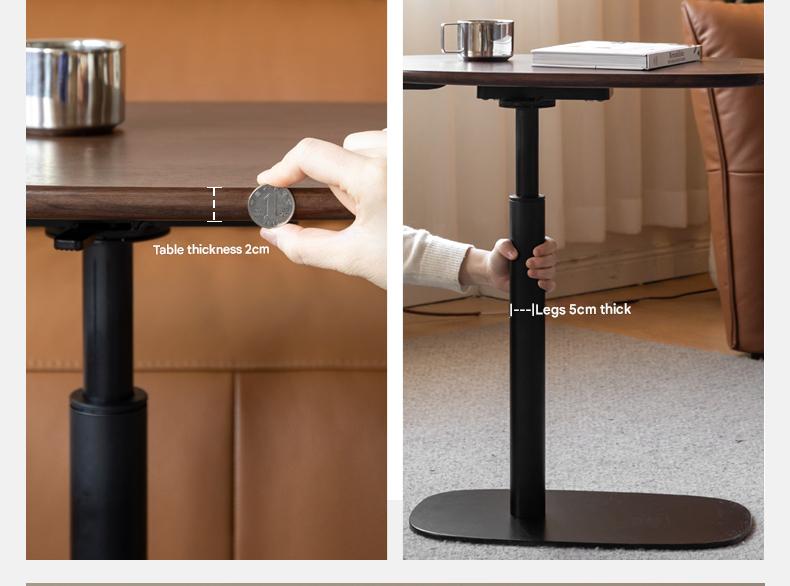 Premium Black Walnut & Oak Solid Wood Italian Modern Lift-Top Side Table - Luxury End Table for Living Room, Bedroom, or Office Use