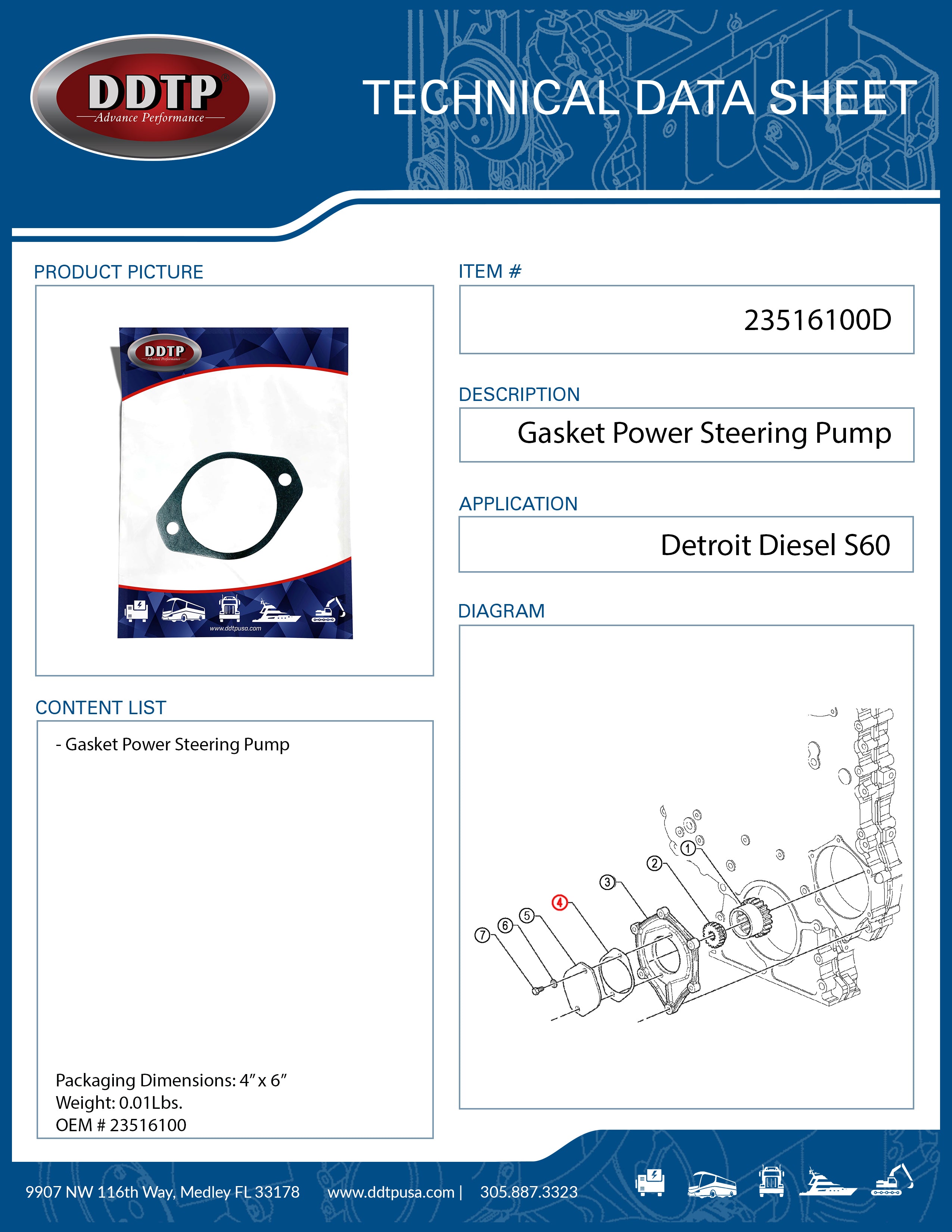 High-Performance Gasket Power Steering Pump (23516100) - Compatible with Multiple Car Models - Durable & Leak-Proof for Smooth Driving Experience