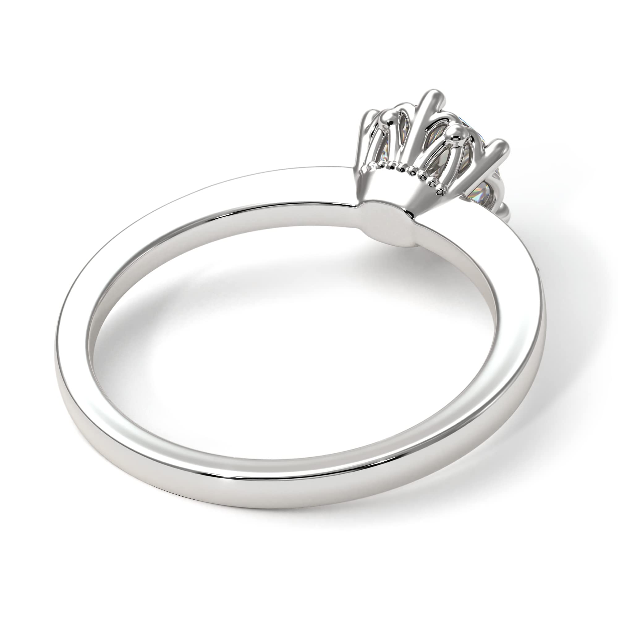 Classic Vintage Engagement Ring with Premium Moissanite - 18K/14K White Gold Diamond Wedding Band for Women | Perfect for Proposals, Anniversaries & Bridal Jewelry