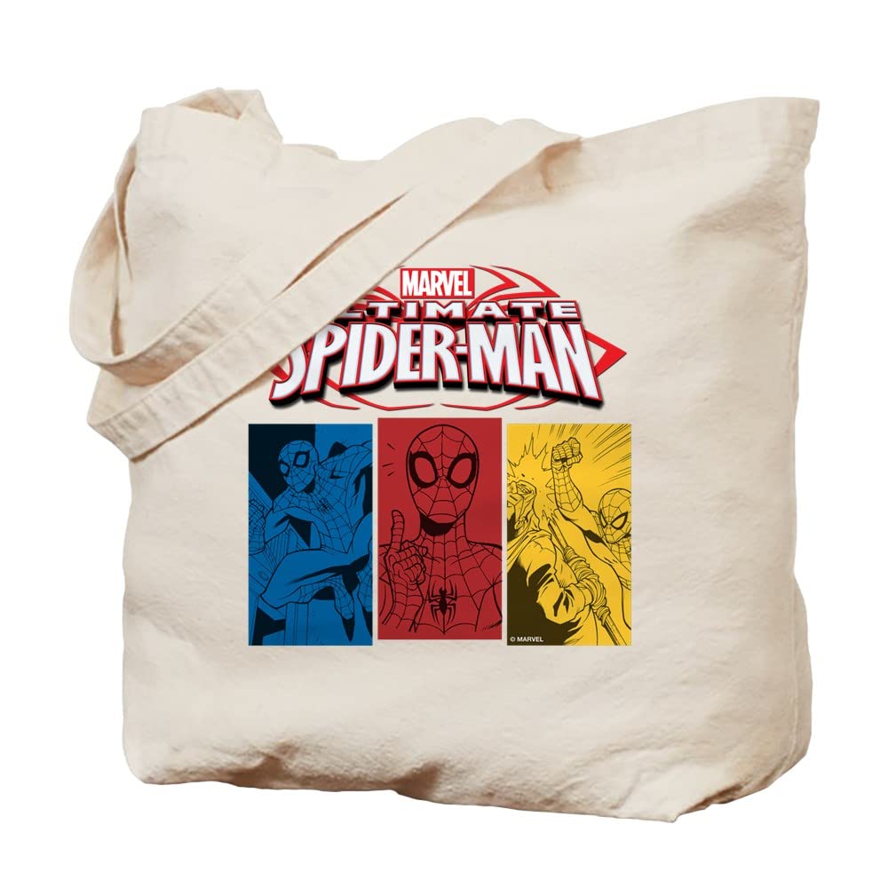 Ultimate Spiderman Tote Bag - Natural Canvas Reusable Shopping Bag for Groceries, Beach & Comic Con | Eco-Friendly Superhero Gift
