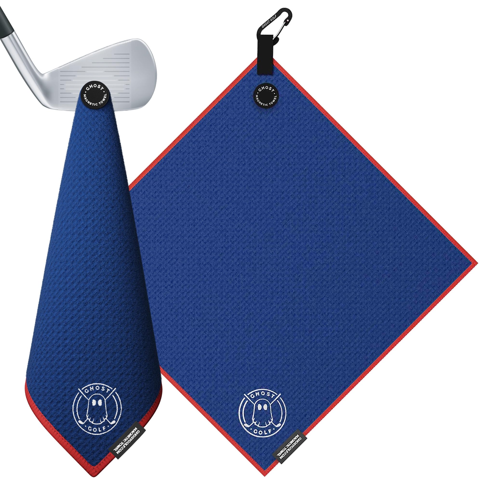 Premium Ghost Golf Magnetic Towel (Greenside) - Ultra-Absorbent Microfiber Golf Towel with Strong Magnet for Golf Carts & Clubs - 18