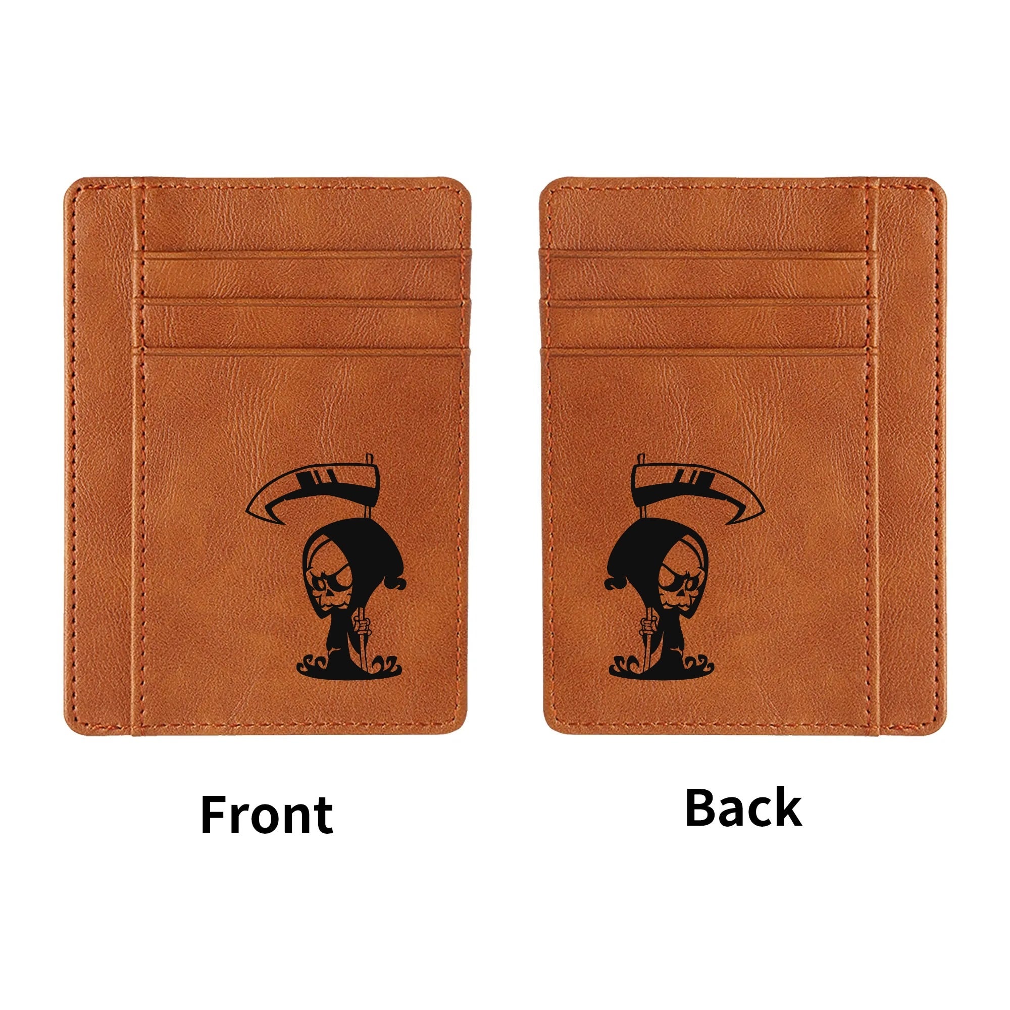 Lil Reaper Minimalist Leather Wallet for Men - Slim RFID Blocking Bifold Wallet with Money Clip - Perfect for Everyday Carry, Travel & Gifts