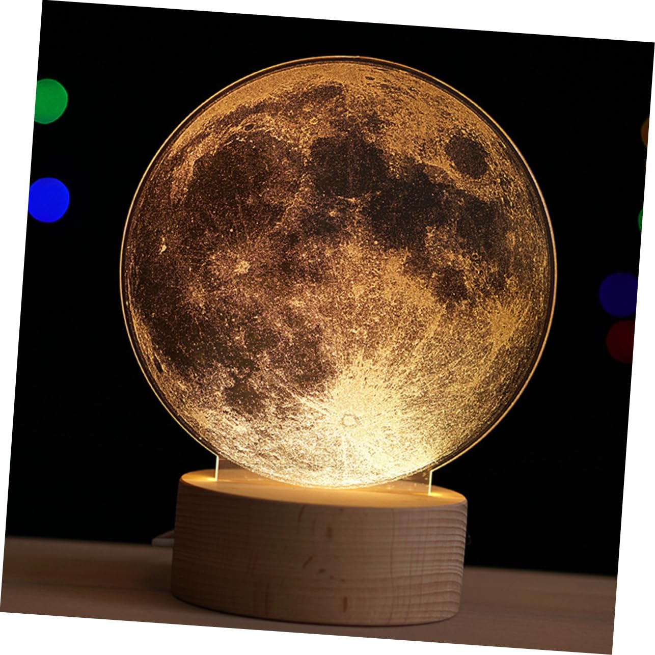 Veemoon Moon Night Light - LED Touch Desk Lamp with USB Cable, Energy Efficient & Eye-Caring for Bedroom, Living Room, Nursery - Perfect for Reading, Relaxation & Nighttime Ambiance