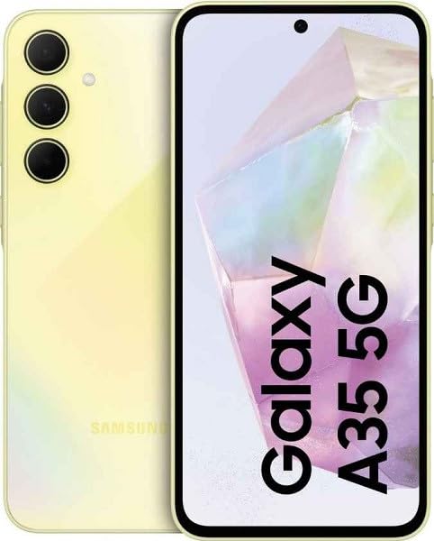 Samsung Galaxy A35 5G 256GB Unlocked Smartphone - Dual SIM GSM Android Phone (US Compatible LTE) - Awesome Lemon Color | Perfect for Travel, Business & Streaming
