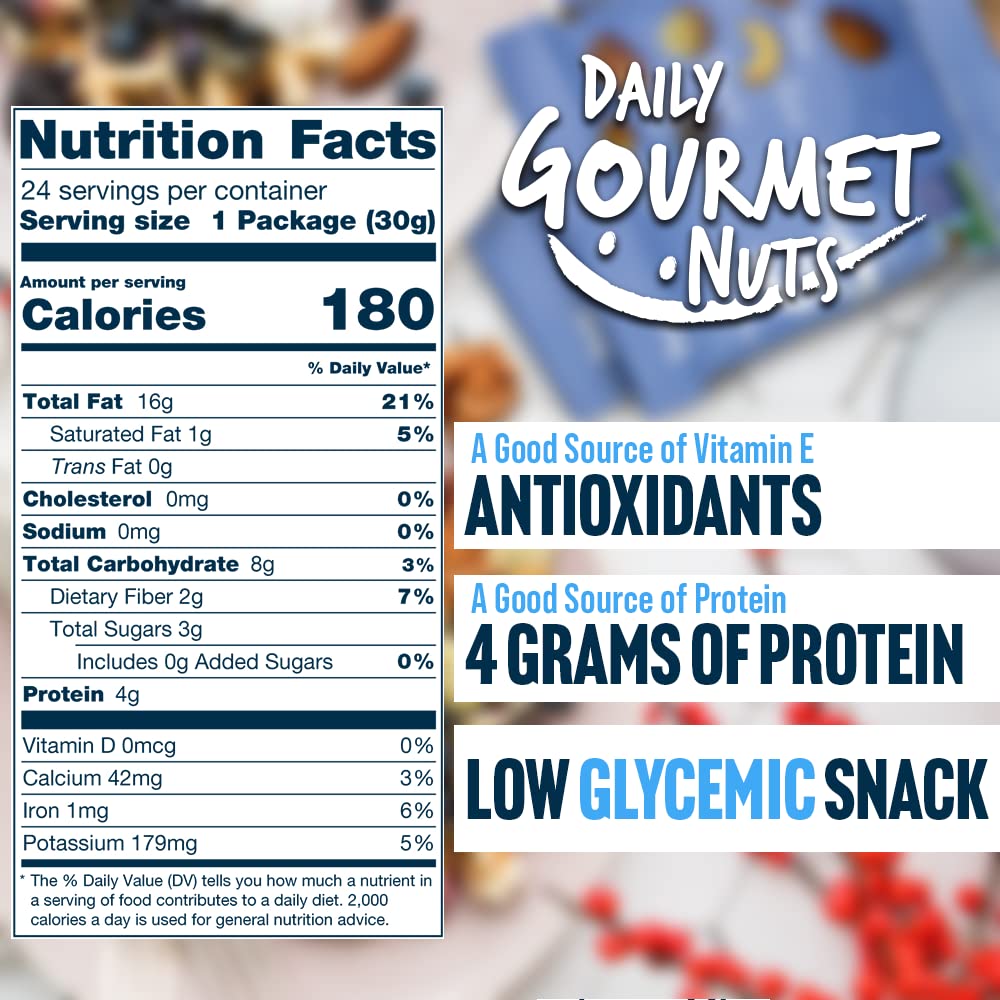 Premium Unsalted Mixed Nuts Snack Packs - Healthy No Peanuts Trail Mix, Individually Wrapped Gourmet Nuts for Office, Travel & On-the-Go Snacking - Deluxe Assorted Nut Snacks