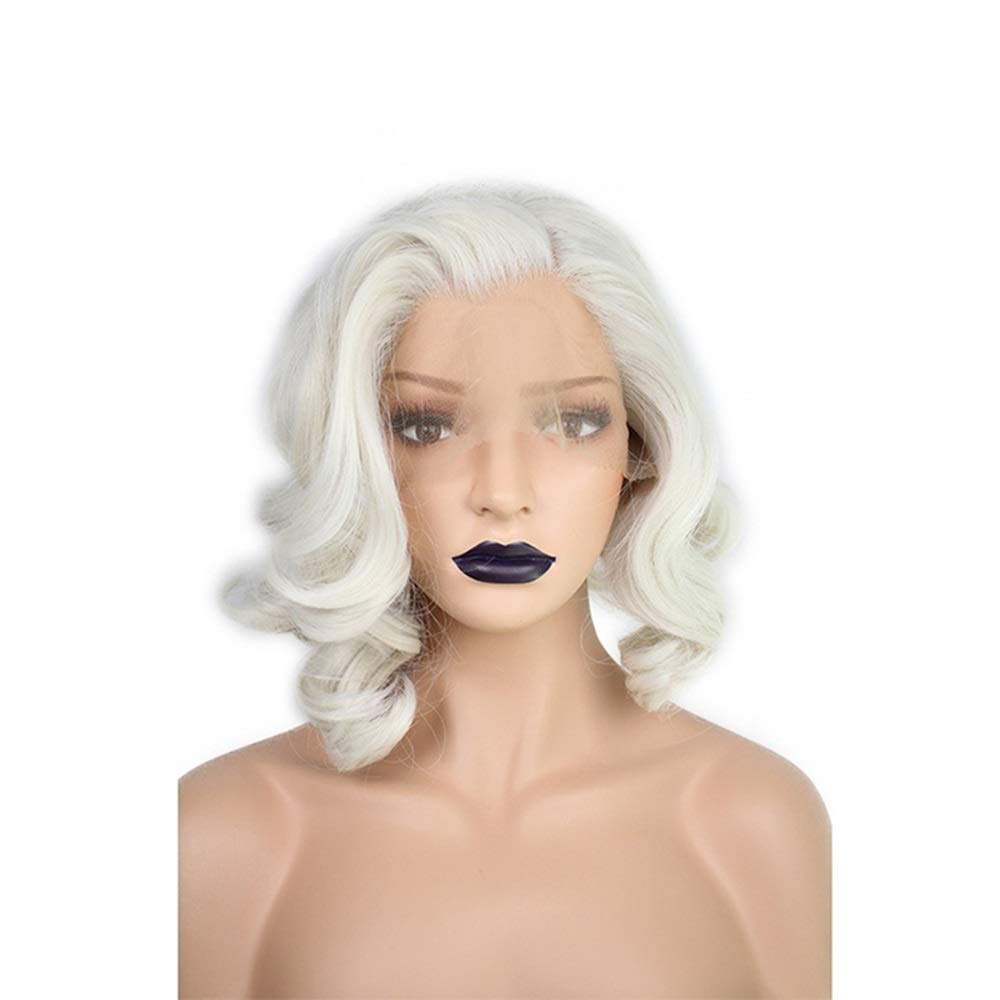 European & American Women's Short Curly Lace Front Wig - Heat Resistant Synthetic Hair - Perfect for Cosplay, Halloween, Parties & Daily Fashion Looks