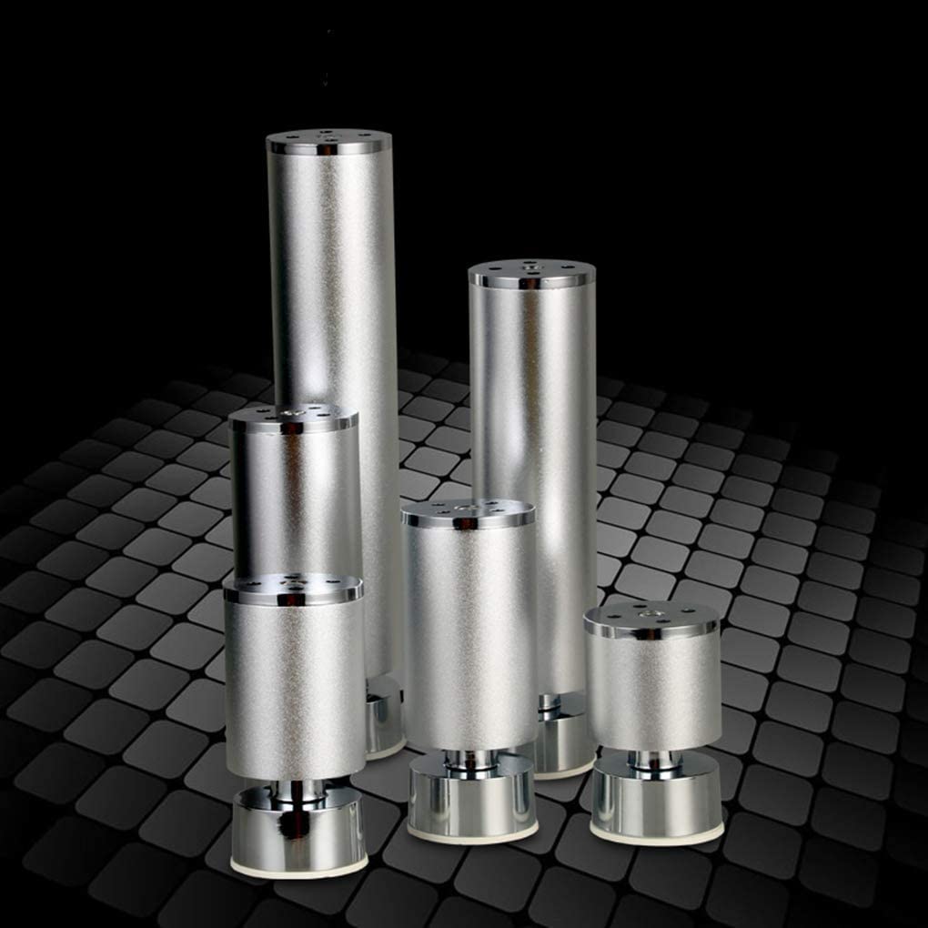 Adjustable Metal Furniture Legs - 4pcs Aluminum Alloy Round Replacement Feet for Sofa, Couch, Desk, Bed & Cabinets (20cm Height) - Perfect for Home Office, Living Room & Bedroom Furniture Upgrade