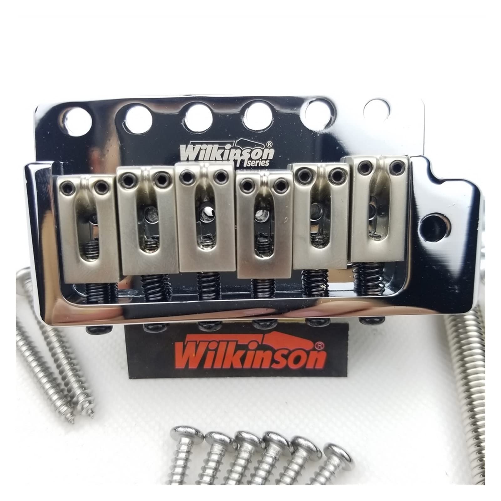 Electric Guitar Fixed Bridge with 6 Screws - Chrome Silver Tremolo System Replacement for ST Guitars | Perfect for DIY Guitar Repair & Upgrades