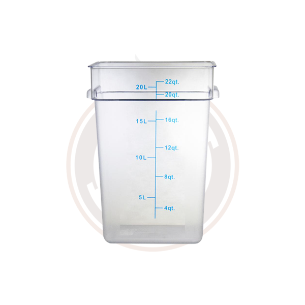 Omcan 22 QT Polycarbonate Clear Square Food Storage Container (3-Pack) - BPA-Free, Airtight, Stackable for Kitchen, Pantry & Restaurant Organization