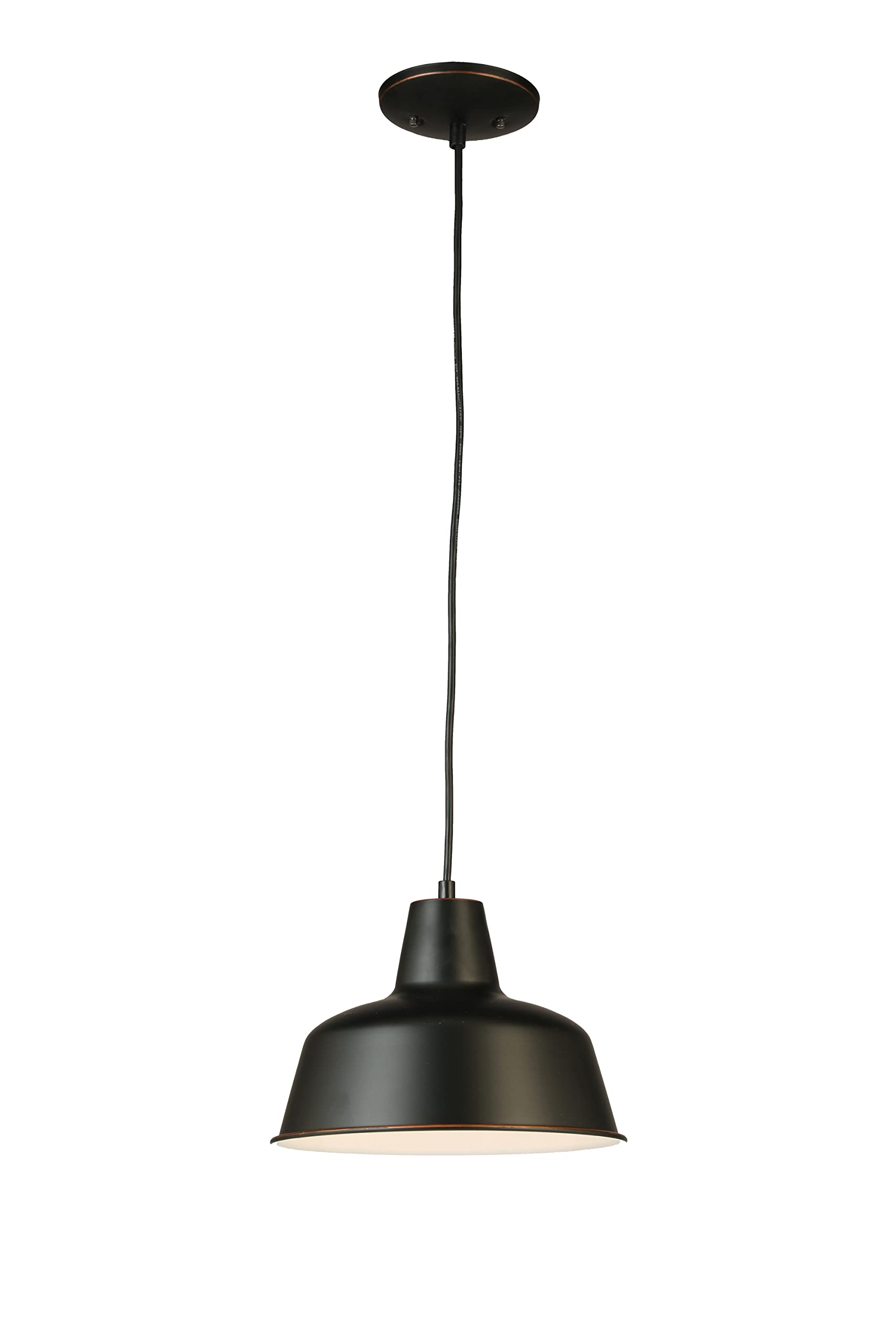 Farmhouse Adjustable Mason Pendant Light Fixtures - Oil Rubbed Bronze Metal Shade Hanging Lights for Kitchen Island, Dining Room, Bar Counter - Design House 587436 | Perfect for Rustic Home Decor & Industrial Style Interiors