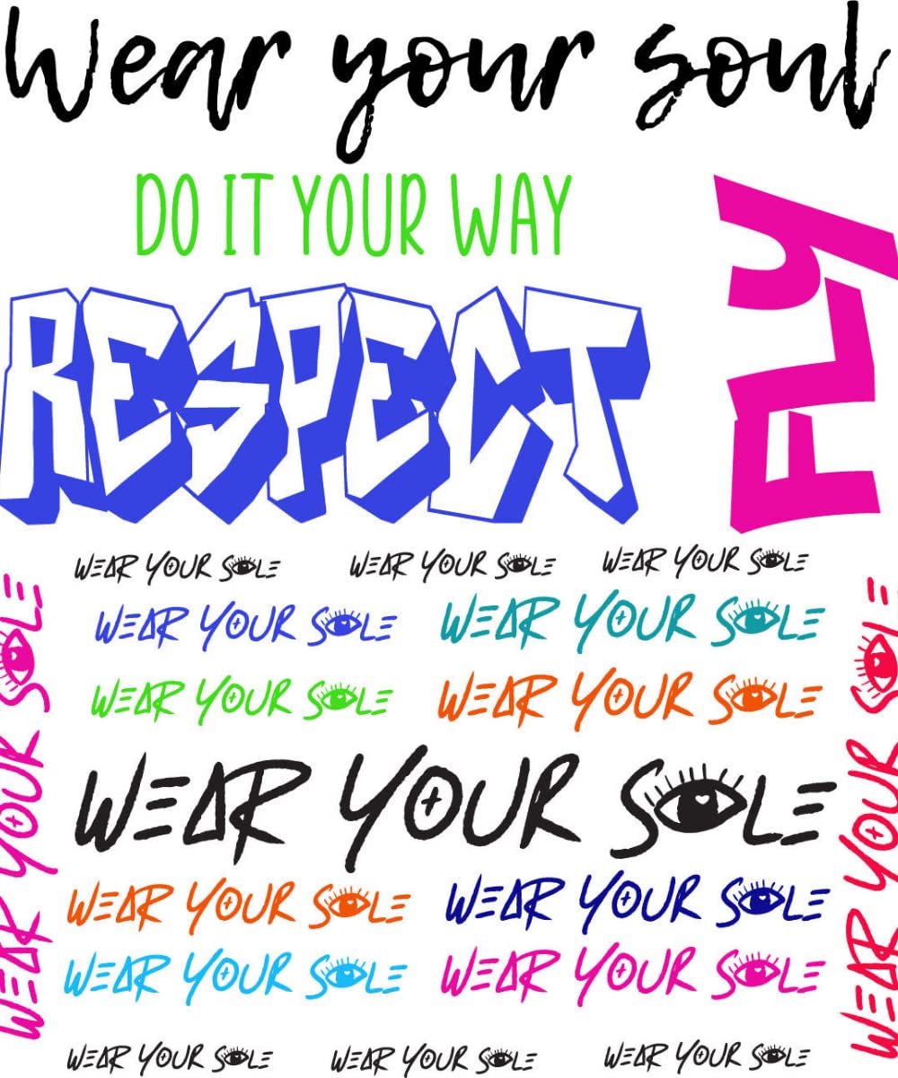 Small Shoe Tattoo Stickers - Colorful Word Designs in Black | Perfect for Sneaker Customization & Personal Style Expression