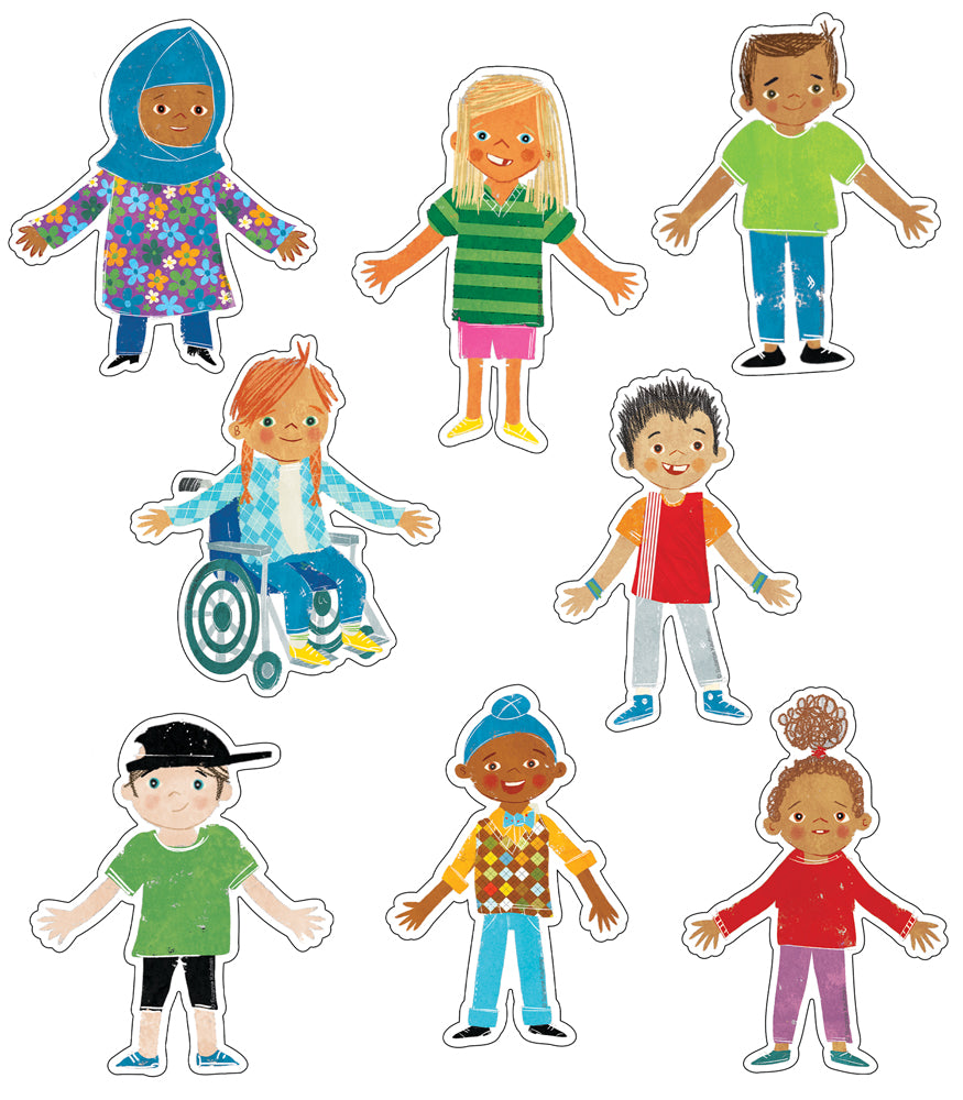 All Are Welcome Kids Cut Outs - Classroom Decorations & Bulletin Board Displays for Inclusive School Environments
