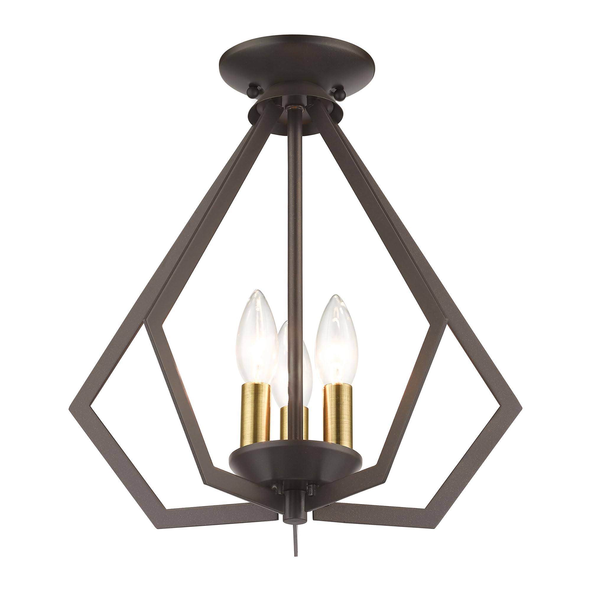 Livex Lighting 40923-07 Prism 3-Light Mini Chandelier Ceiling Fixture - 14