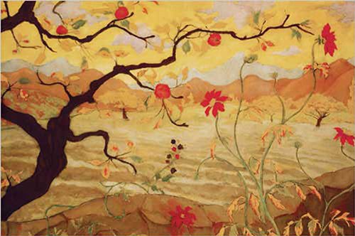 Paul Ranson Apple Tree With Red Fruit Art Print Poster - 36x24 Inch Wall Decor for Living Room, Bedroom & Office | Vintage Botanical Painting Reproduction