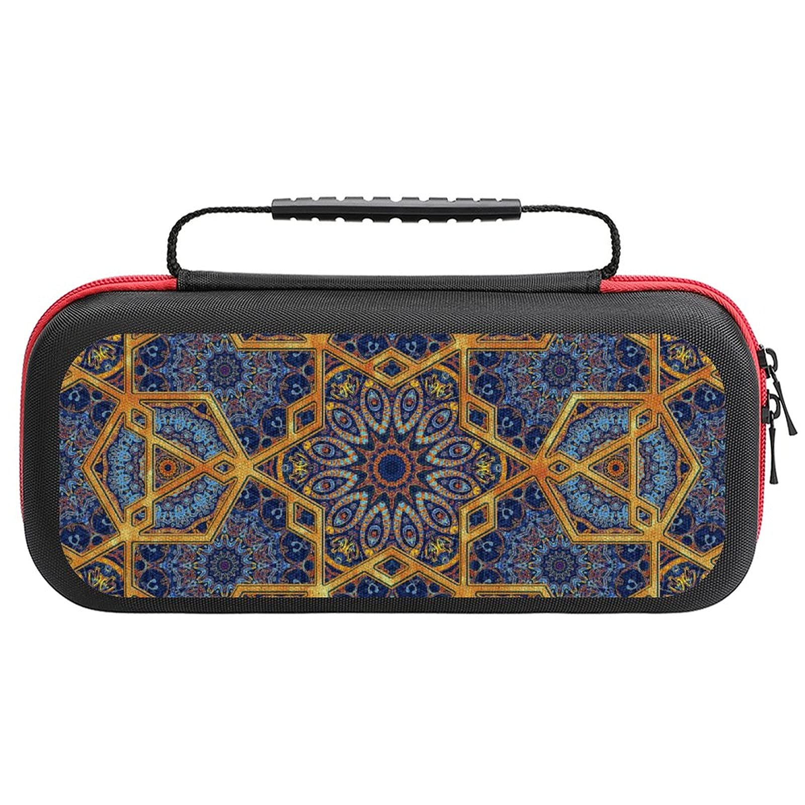 Premium Arabian Deco Printed Carrying Case for Nintendo Switch Lite - Travel Storage Bag with Accessories Pouch | Portable Protection for Gaming On-The-Go, Commuting & Travel Adventures