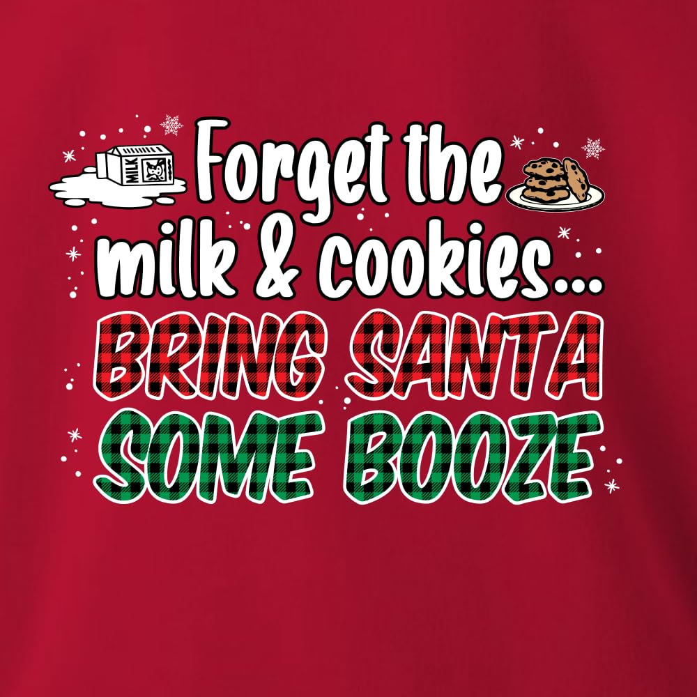 Wild Bobby Santa Booze Graphic Sweatshirt - Funny Christmas Unisex Crewneck Pullover - Perfect for Holiday Parties & Ugly Sweater Contests