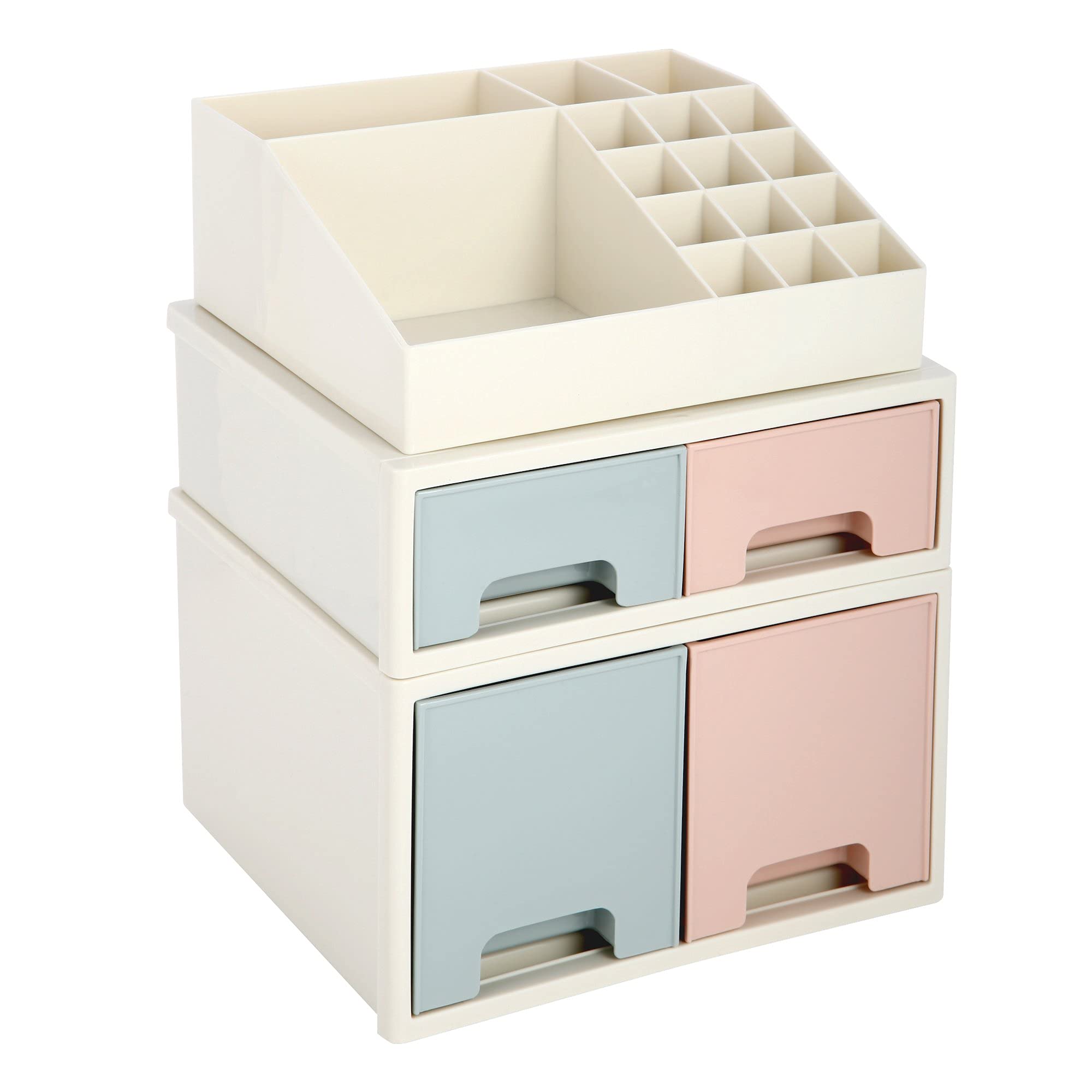 4-Drawer Stationery & Cosmetic Organizer Box - 16 Slots for Pens, Cards, Office Supplies - Perfect for Home & Office Organization