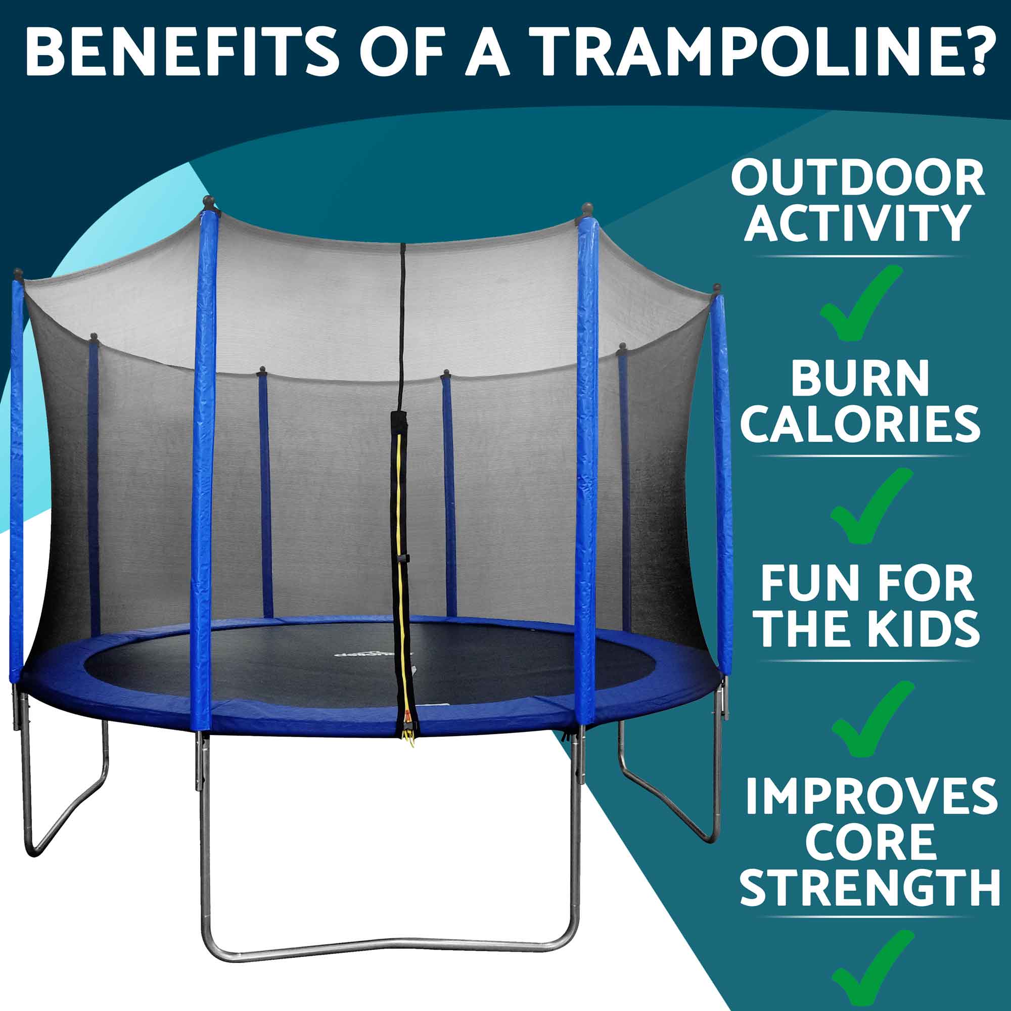 12ft Heavy Duty Outdoor Trampoline for Kids with Safety Enclosure Net, Anchor Kit & Ladder - Durable Backyard Bounce Toy for Children's Playground, Garden, Park Fun (Model DL95)