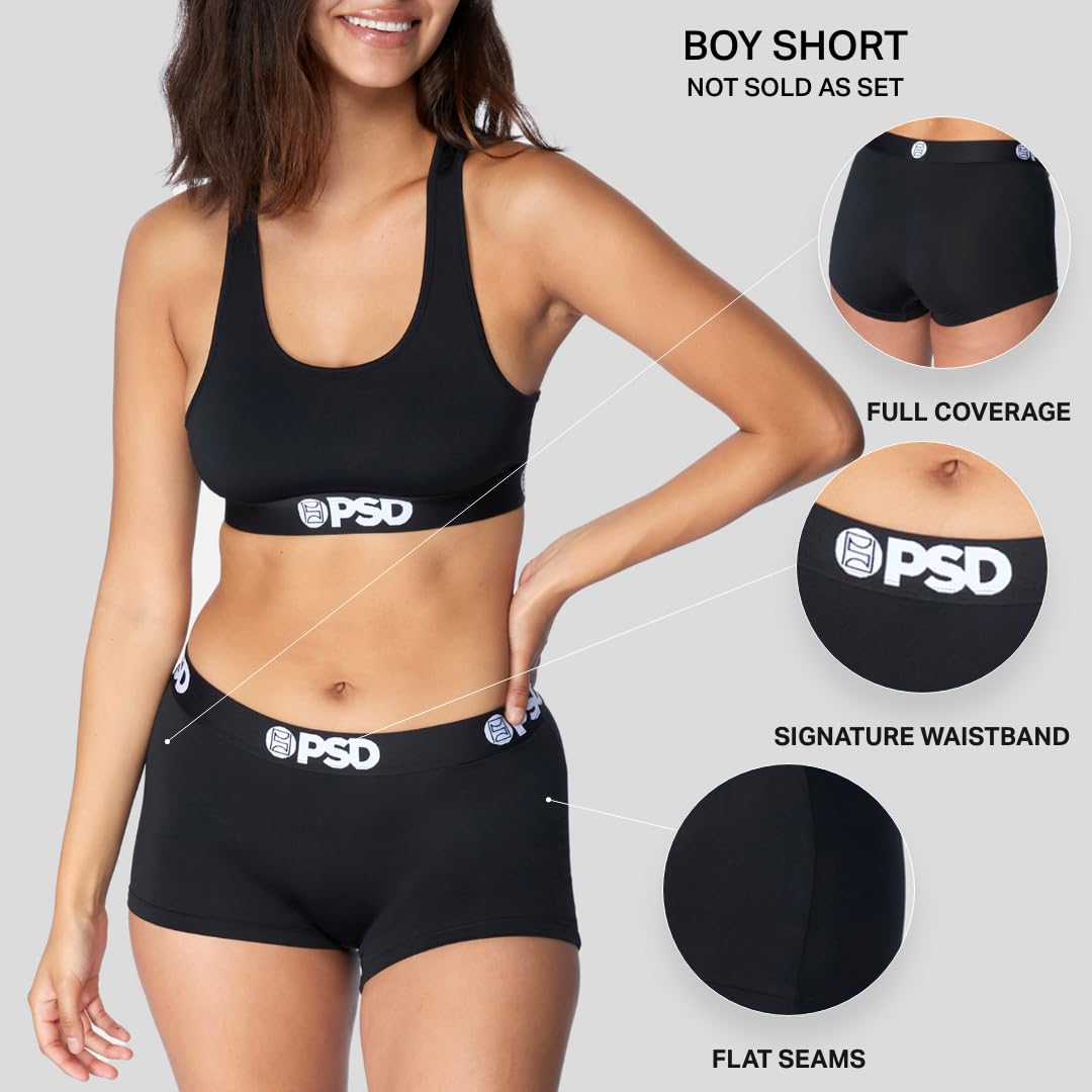 Playboy Women's Boy Shorts - Full Coverage Stretch Underwear for Women | Comfortable & Breathable Panties for Daily Wear, Lounge & Sleep