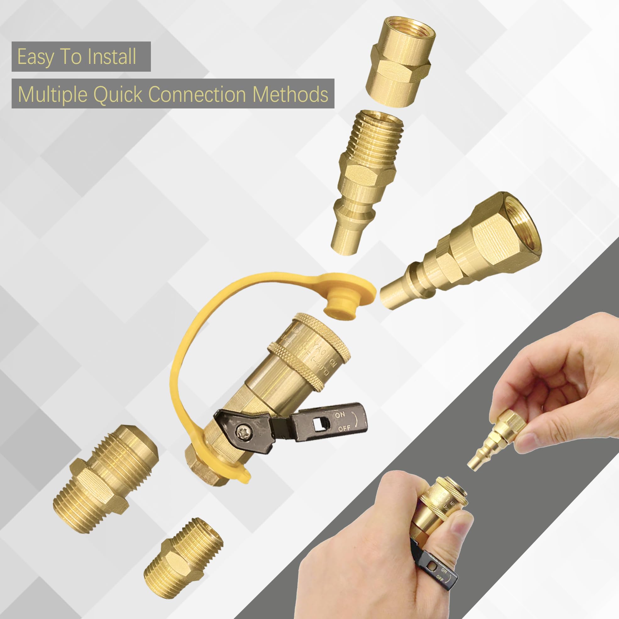 7-Piece Propane Quick Connect Fittings Adapter Kit - 3/8