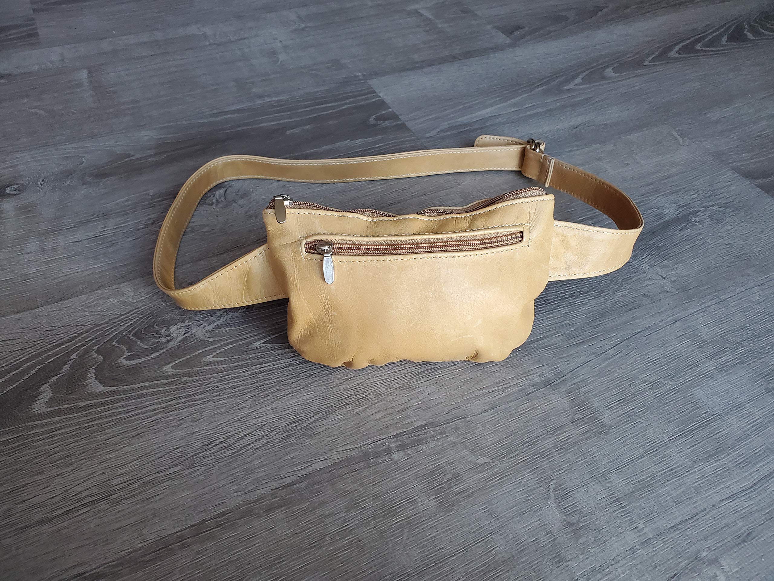 Fgalaze Vintage Distressed Leather Belt Bag - Unisex Waist Pack Fanny Pack for Men & Women - Perfect for Travel, Hiking, Concerts & Everyday Use