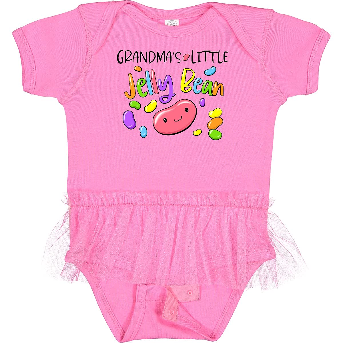 Inktastic Grandma's Little Jellybean Cute Easter Candy Infant Tutu Bodysuit - Adorable Baby Outfit for Easter Photos, Family Gatherings & Holiday Celebrations