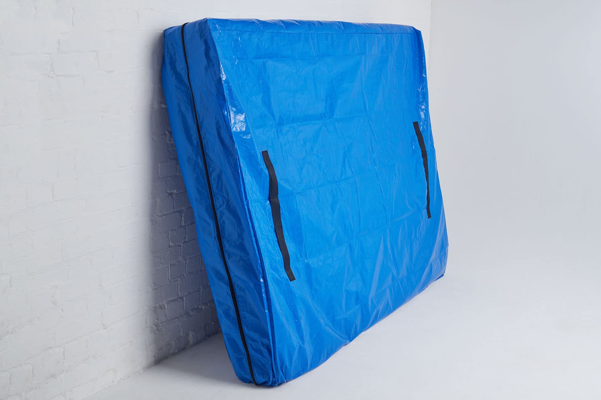 **Heavy Duty Double Size Mattress Bag for Moving & Storage - 8 Handles & Zipper - Waterproof Tarp Plastic Mattress Cover - Reusable Professional Grade Mattress Protector - Perfect for Home, Dorm, RV & Long-Term Storage**