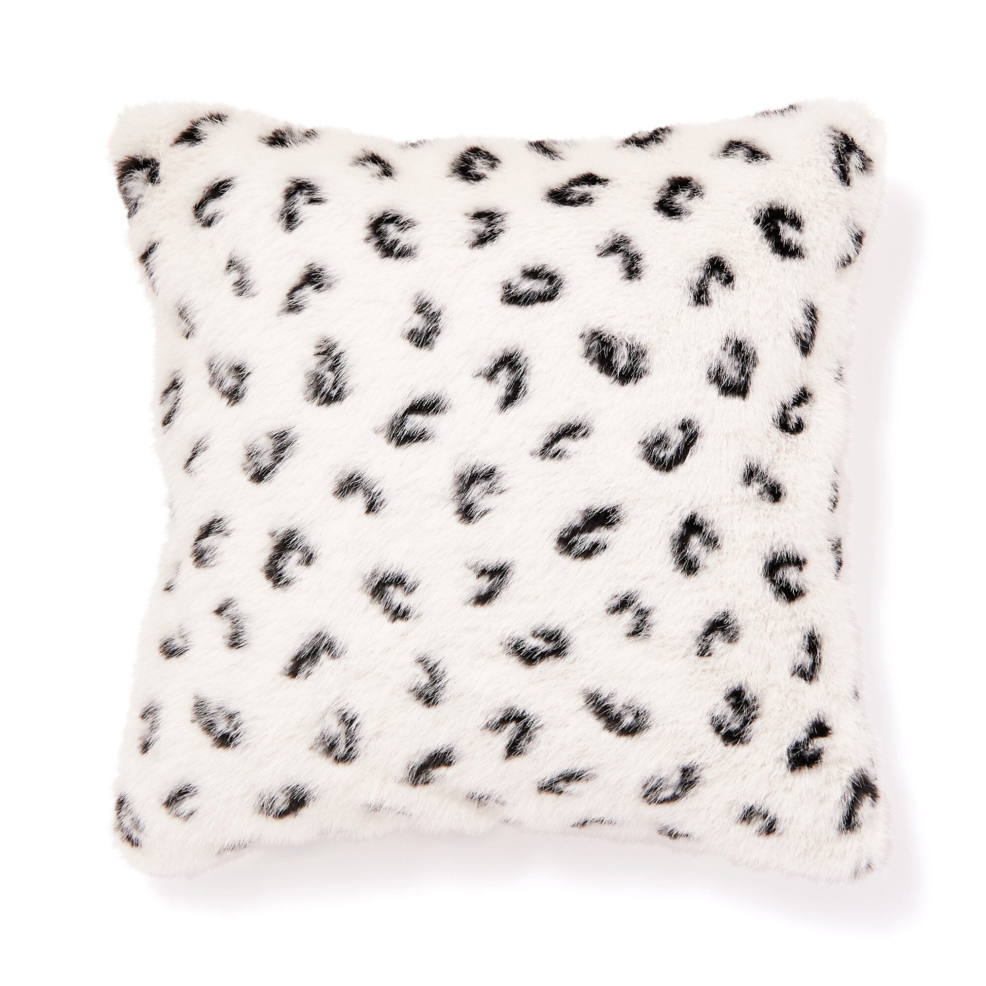 Premium Faux Fur Y Cushion Cover 18x18 Inches - Soft White & Black Decorative Pillow Case for Sofa, Bed, Living Room - Cozy Home Decor Accessory
