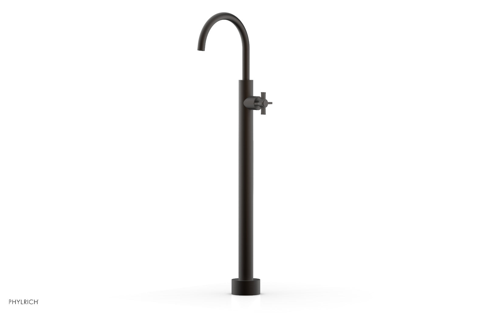 BASIC Tall Floor Mount Tub Filler with Cross Handle - D132 44 02 - Perfect for Modern Bathroom Renovations and Spa-Like Showers