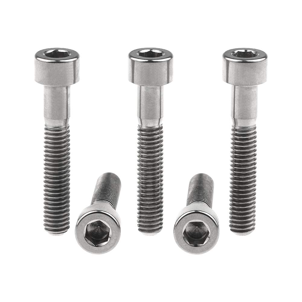 Titanium Ti M6x35mm Black Allen Head Bolts for Bicycle Headset Screws - Pack of 5 - Perfect for Bike Repair and Maintenance