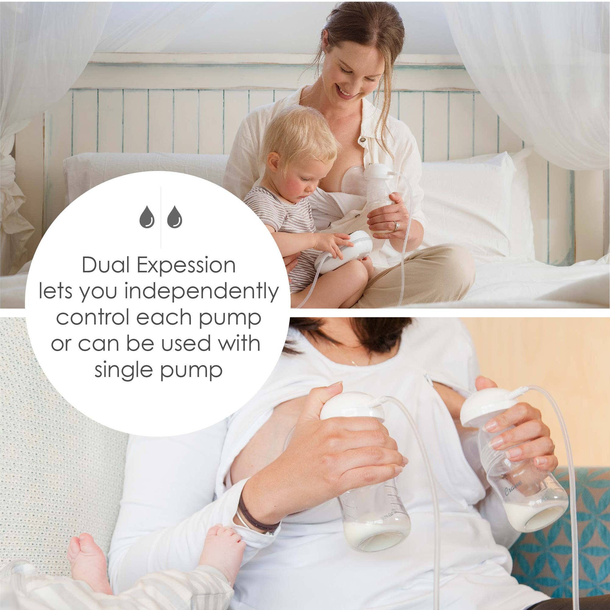 Crane Rechargeable Electric Breast Pump - Hands-Free Portable & Wireless for Nursing Moms - Perfect for Travel, Work & On-the-Go Use