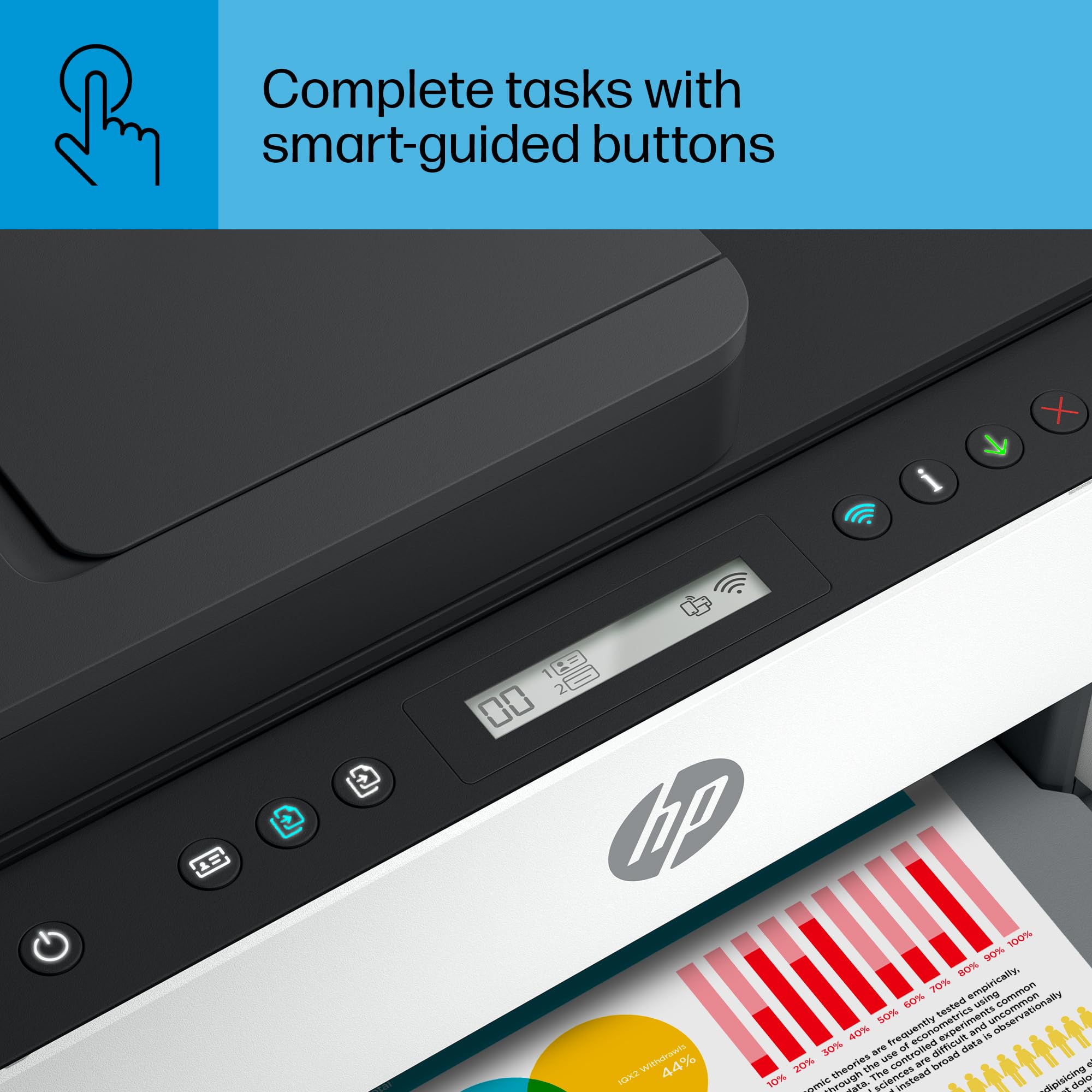 HP Smart-Tank 7301 Wireless All-in-One Inkjet Printer with 2 Years of Ink Supply - Mobile Printing, Scanning, Copying, Auto Document Feeder (28B70A, Gray) - Ideal for Home Office, Small Business & Remote Work