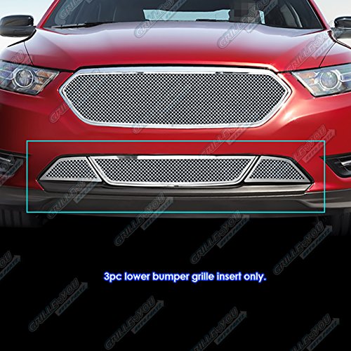 APS Compatible with Ford Taurus 2013-2019 - Honeycomb Bumper Lower Bumper Stainless Steel Chrome Mesh Front Grill Grille Insert F75938T - Upgrade Your Car's Style for Street & Show
