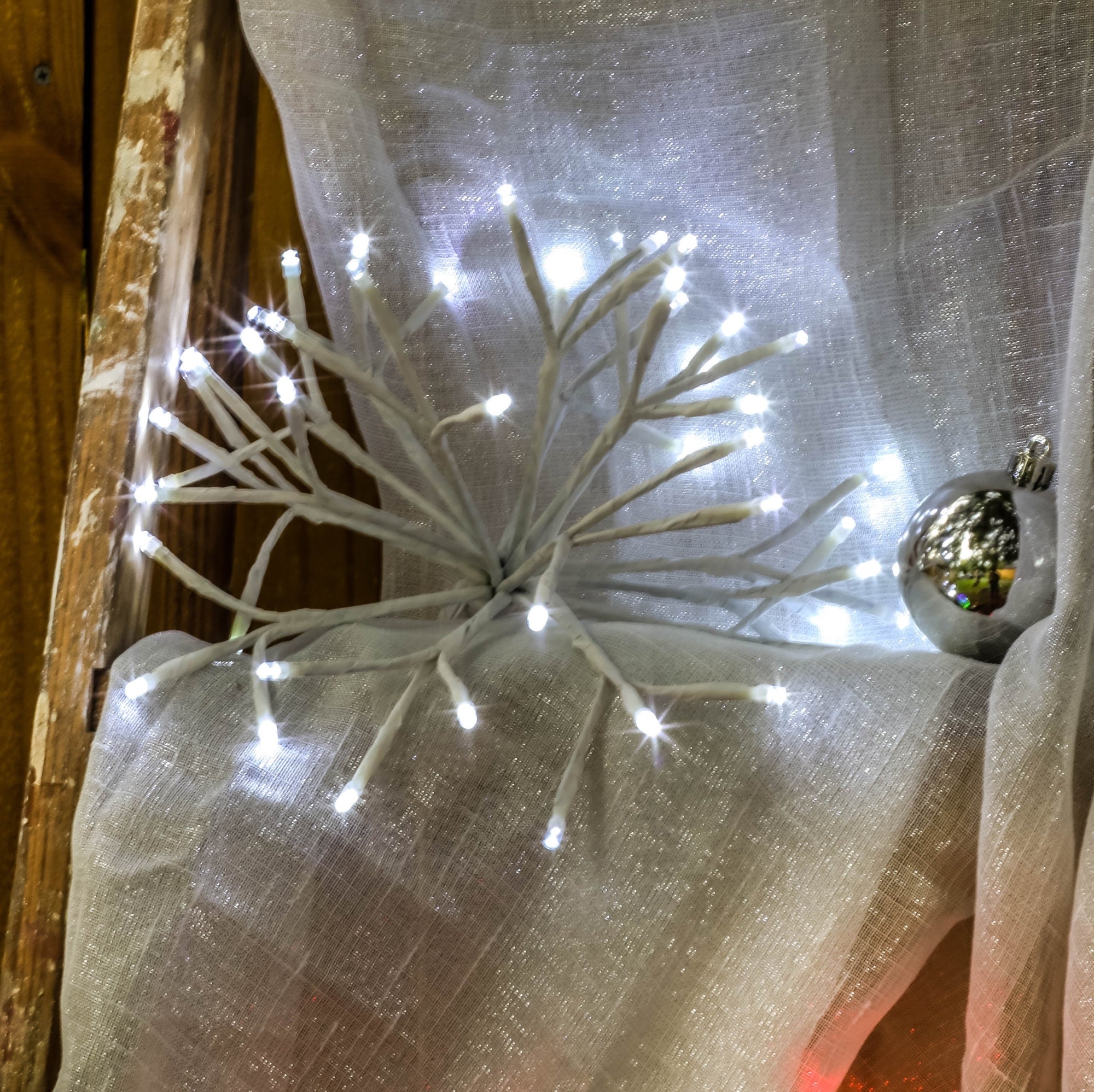 16 Twinkling LED Starburst Clusters - Decorative Fairy Lights for Bedroom, Wedding, Party & Outdoor Decor - Warm White Battery Operated String Lights