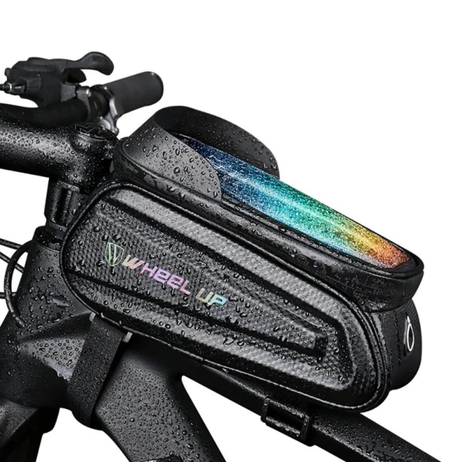 **Rofawee Bike Phone Frame Bag - Waterproof Bicycle Phone Mount with Reflective Storage & Sensitive Touch Screen - Compatible with 7 Inch Phones - Perfect for Cycling, Commuting & Outdoor Adventures**