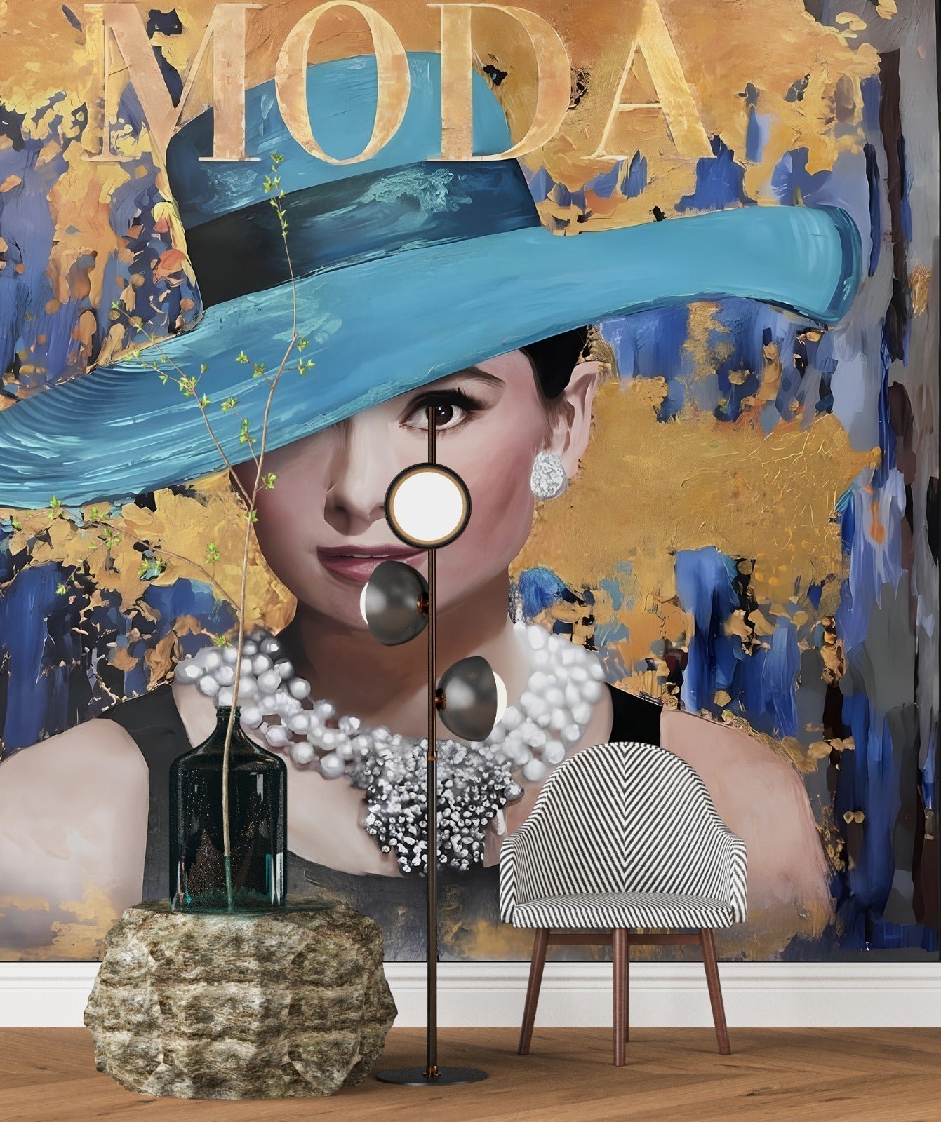 Audrey Hepburn Classic Beauty Wallpaper Mural - Vintage Hollywood Wall Art Decor for Living Room, Bedroom & Office