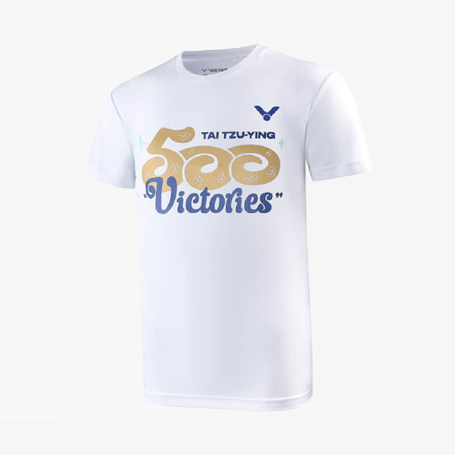 Victor x Tai Tzu Ying 500 Victories Commemorative T-Shirt - White | Limited Edition Badminton Apparel | Perfect for Fans, Tournaments & Casual Wear